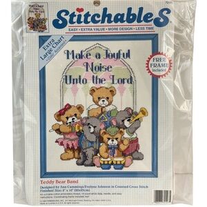 Dimensions Stitchables Teddy Bear Band Counted Cross Stitch Kit #72127 Sealed